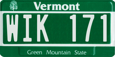 VT license plate WIK171