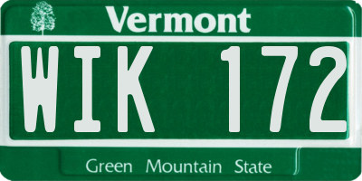 VT license plate WIK172