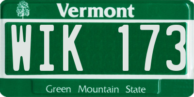VT license plate WIK173