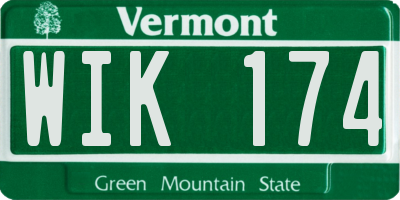 VT license plate WIK174