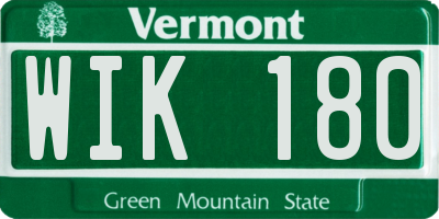 VT license plate WIK180