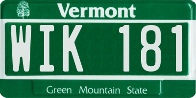 VT license plate WIK181