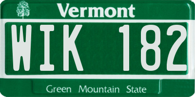 VT license plate WIK182