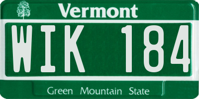 VT license plate WIK184
