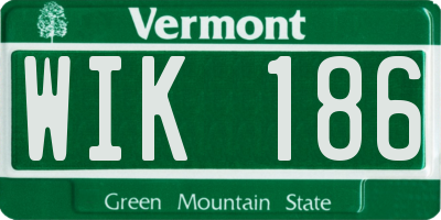 VT license plate WIK186