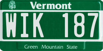 VT license plate WIK187