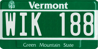 VT license plate WIK188