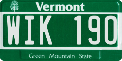 VT license plate WIK190