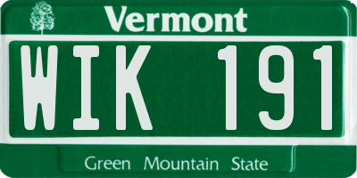 VT license plate WIK191