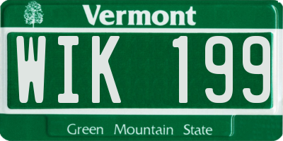 VT license plate WIK199