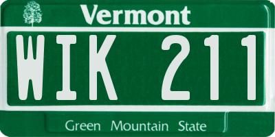 VT license plate WIK211