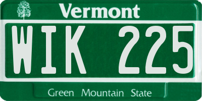 VT license plate WIK225