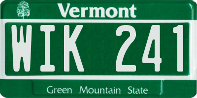 VT license plate WIK241