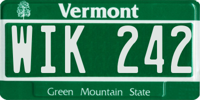 VT license plate WIK242