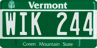 VT license plate WIK244