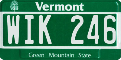 VT license plate WIK246