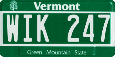 VT license plate WIK247