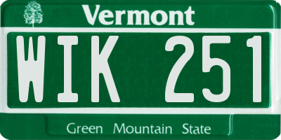VT license plate WIK251