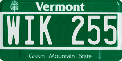 VT license plate WIK255
