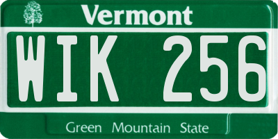 VT license plate WIK256