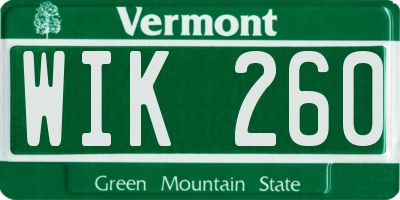 VT license plate WIK260