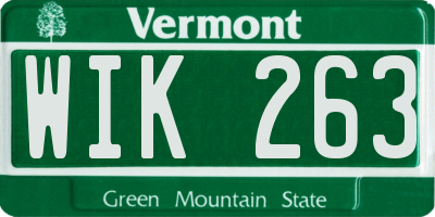 VT license plate WIK263