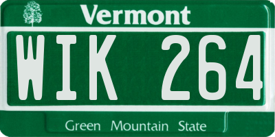 VT license plate WIK264