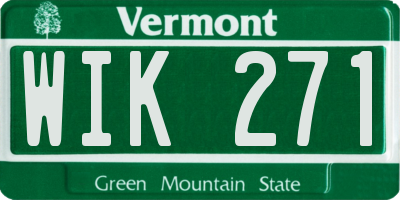 VT license plate WIK271