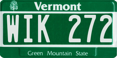 VT license plate WIK272