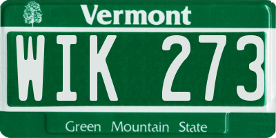 VT license plate WIK273