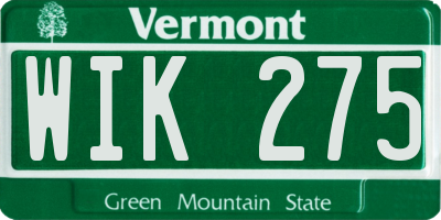 VT license plate WIK275