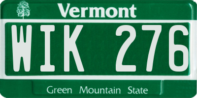VT license plate WIK276