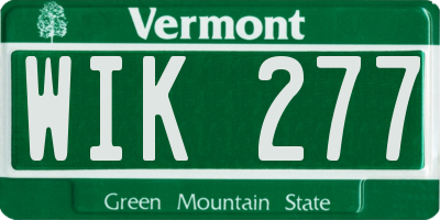 VT license plate WIK277