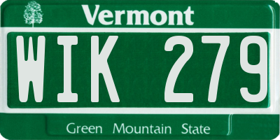 VT license plate WIK279