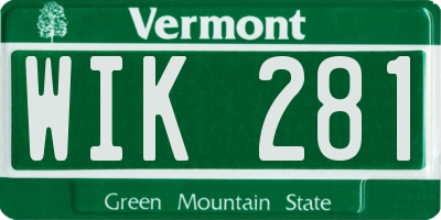 VT license plate WIK281