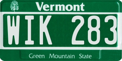 VT license plate WIK283