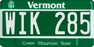 VT license plate WIK285