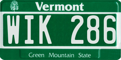 VT license plate WIK286