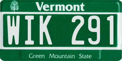 VT license plate WIK291