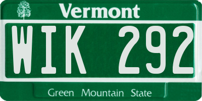 VT license plate WIK292