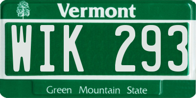 VT license plate WIK293