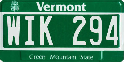 VT license plate WIK294