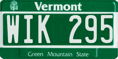 VT license plate WIK295