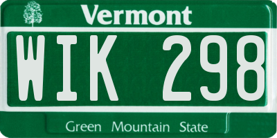 VT license plate WIK298