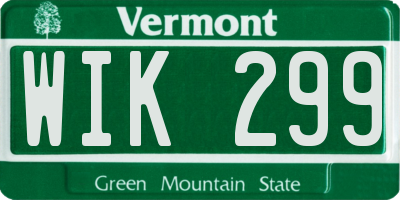 VT license plate WIK299