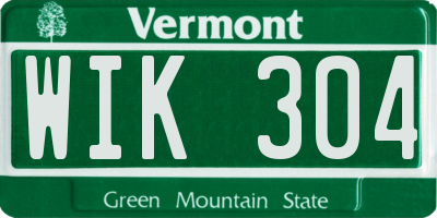 VT license plate WIK304
