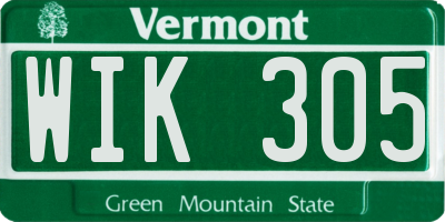 VT license plate WIK305