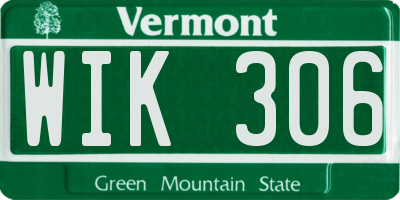 VT license plate WIK306