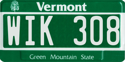VT license plate WIK308