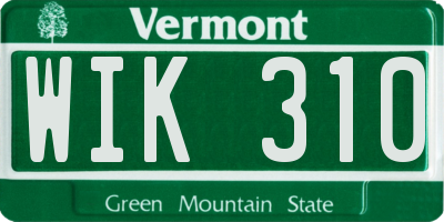 VT license plate WIK310